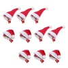 image:imageBeaupretty Christmas Mini Santa Hat Hair Clips 10pcs Cute Mini Red Santa Hat Hair Grips Barrettes Party Clip Accessories Alligator Clips for Kids Girls