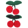 image:imageBeaupretty Crochet Cherry Hair Clips 2 Pack Small Hair Clips for Girls Cute Knitted Decorative Clips for Ceremonies Birthday Parties Photos and Everyday Wear