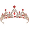 image:imageBeaupretty Crowns And Tiaras Red Rhinestone Crown Retro Birthday Tiara Headband Headdress