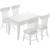 image:imageBeaupretty Doll House Furniture Miniature Wooden Dollhouse Table and Chairs Mini Accessories of Dining Room WhiteWei