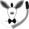 image:imageBeaupretty Donkey Costume Kit Donkey Headband Animal Ears Tail Set Headband Bowtie Nose Tail Halloween Cosplay Costume Dress Up Set Grey