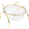 image:imageBeaupretty Elevated Glass Cat Food Bowl with Tilted Raised Stand Single Pet Bowl for Indoor Cats and Dogs Feeding