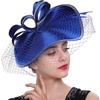 image:imageBeaupretty Fascinators Hat Headband  Fascinators Headpiece Fascinators Hat for Women Girls Veil Mesh Headband Tea Party HatRoyal Blue