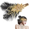 image:imageBeaupretty Flapper Headband Roaring 1920s Costume Headwear Sequin Wedding Headpiece for Women
