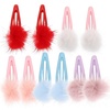 image:imageBeaupretty Girls Hair Accessories Colorful Fur Pompom Ball Clips Alligator Barrettes for Women amp Girls
