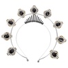 image:imageBeaupretty Goddess Halo Crown Halo Headband Rhinestone Tiaras and Crowns Halloween Costume Headpiece for Women BlackBlack