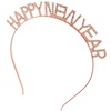 image:imageBeaupretty HAPPY NEW YEAR Headband Christmas Eve Crystal Headpieces Rhinestone Holiday Party Hair Accessory SilverRose Gold