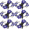 image:imageBeaupretty Hair Clip 6 Pieces Flower Hair Claw Clips Mini Rhinestone Plum Blossom Hair Clips for Women and GirlsBlue
