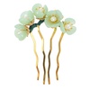 image:imageBeaupretty Jade Flower Hair Pin Chinese Hair Stick Jade Hairpin Retro Chignon Pin Traditional Classical Flower Hair Chopstick Hair Styling Accessories for Women Girls GreenGreen