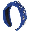 image:imageBeaupretty Knotted Wide Headband Rhinestone Pearl Headband Fashionable Baseball Head Band Knot Wide for Women GirlsBlueBlue