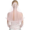image:imageBeaupretty Pink Veil 2 Tier Center Cascade Wedding Veil Bridal Bridal Wedding with Comb Party Photo Shot Short Double Layer Halloween