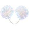 image:imageBeaupretty Pom Pom Headband Head Bopper Tinsel Pompom Ball Headband Foil Strips Pompom Headband Fashion Headband Cosplay Hair Accessories for Girls Women Christmas Party BirthdayWhite