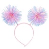 image:imageBeaupretty Pom Pom Headband Tinsel Fluffy Ball Hairband Head Boppers Headband Ponytail Party Headwear PinkPink