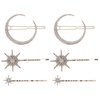 image:imageBeaupretty Rhinestone Star Hair Clips Retro Moon Hair Clips Snowflake Bobby Pin Hair Accessories for Women Girls GoldenGolden