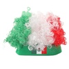 image:imageBeaupretty Short Curly Afro Wig with USA Flag Hairband Patriotic Sports Fan Wig for Soccer Football Matches Fluffy National Flag Costume AccessoryWhite