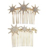 image:imageBeaupretty Snowflake Rhinestone Clips for Bridal Hair Decor  Silver Metal Hair Combs for WeddingGolden