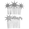 image:imageBeaupretty Snowflake Rhinestone Clips for Bridal Hair Decor  Silver Metal Hair Combs for WeddingSilver