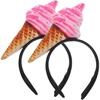image:imageBeaupretty Spa Headband  2PCS Ice Cream Cone Hair Band Party Hat Headpiece for Halloween Dessert Party Costume