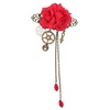 image:imageBeaupretty Steampunk Hair Clips with Tassels Chain Rose Flower Hair Clip Vintage Halloween Headdress Goth Gothic Hair Accessories for Women Girls BlackRed