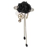 image:imageBeaupretty Steampunk Hair Clips with Tassels Chain Rose Flower Hair Clip Vintage Halloween Headdress Goth Gothic Hair Accessories for Women Girls BlackBlack