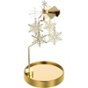 image:imageBeaupretty Wedding Decor Rotary Candle Holder Christmas Candle Stand Candle Holder Golden Rotating Candlestick for Wedding Christmas PartySnow Desktop StandGolden