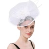 image:imageBeaupretty Women Girls Fascinators Hair Clip Veil Fascinator Hat with Hair Clip Headband Tea Party Headwear 1920 FascinatorsWhite