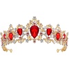image:imageFRCOLOR Crystal Queen Crown for Women Rhinestone Tree Branch Queen Crowns Wedding Tiaras and Crowns Princess Quinceanera Headpieces for Birthday Prom Pageant Party Red