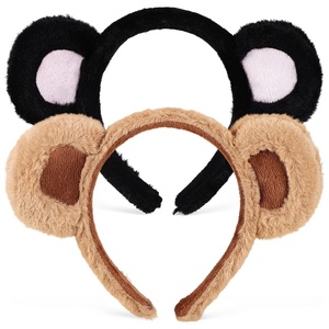 image:image2 Pack Brown Bear EarsBear Ears Headband Cute Headband Cartoon Animal Cosplay Dress up for Halloween Christmas CosplayBrownBlack