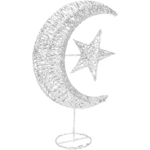 image:image20cm Wrought Christmas Tree Topper Glittering Star Moon Treetop Decoracin Party Supplies GoldenSilver