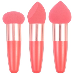 image:image3Pcs Makeup Sponge Beauty Foundation Blending Sponge Makeup Sponge Wedge Foundation Sponges with Handle Cosmetic Professional Beauty Sponge PinkAs Shown
