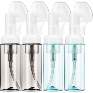 image:image4Pack 2 Oz Foaming Bottle Refillable Travel Size Foam Pump Bottles for Lotion Soap Shampoo Body Wash Transparent Portable Dispenser for Bathroom Kitchen Travel
