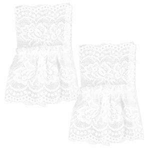 image:imageBeaupretty 1 Pair Lace Trim Manicure Gloves Nail Art Decoration Lace Hand Cuff Elastic Wrist Cuffs Fingerless Wrist Cuffs Emptiness Fake Sleeves Bracelet Wrist Cover