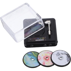 image:imageBeaupretty 1 Set Mini Record Player Simulation Cd Player amp Vinyl Records Model  Miniature Dollhouse Furniture Adornment for Setup