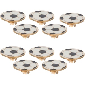 image:imageBeaupretty 10Pcs Soccer Lapel Pins Cartoon Round Metal Soccer Brooches Alloy Sports Badge for Hats Shirts amp Bags Championship Souvenir Pin Set for Men Women