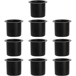 image:imageBeaupretty 10pcs Metal Candle Cups Candle Holders Use with Menorah Candelabra Fit Standard Tapered Wax Candles Votive Pegs for Lamp or Candle Making ProjectsBlack