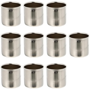 image:imageBeaupretty 10pcs Metal Candle Cups Candle Holders Use with Menorah Candelabra Fit Standard Tapered Wax Candles Votive Pegs for Lamp or Candle Making ProjectsSilver