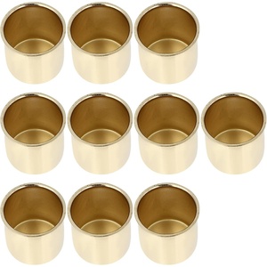 image:imageBeaupretty 10pcs Metal Candle Cups Candle Holders Use with Menorah Candelabra Fit Standard Tapered Wax Candles Votive Pegs for Lamp or Candle Making ProjectsBronze