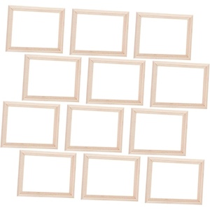 image:imageBeaupretty 12pcs Mini Wooden Photo Frame Models for Dollhouse Decor Scale Micro Landscape Props with Fine Craftsmanship Natural Wood Color Miniature Picture Frames for DIY Scenes