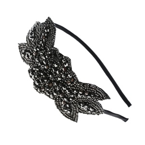 image:imageBeaupretty 1920 Headband Vintage Beads Party Hair Accessory Lightweight Wedding Bride Headdress Performance Hairband Retro Flapper DesignBlack 1