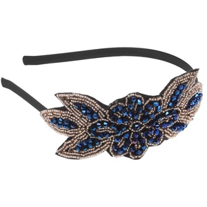 image:imageBeaupretty 1920 Headband Vintage Beads Party Hair Accessory Lightweight Wedding Bride Headdress Performance Hairband Retro Flapper DesignBlue
