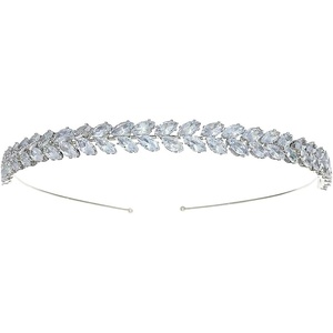 image:imageBeaupretty 1pc Crystal Leaf Headband Zircon Bride Headband Rhinestones Hairband Womens Hair Accessories for Wedding Women