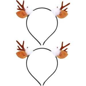 image:imageBeaupretty 2 Pieces Deer Antlers Headband Reindeer Antler Headpiece Lovely Delicate Elk Horn Headband Cute Deer Ears Christmas Hair Accessories for Women Girls