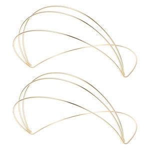 image:imageBeaupretty 2 Pieces Multi Layers Metal Headband Simple Thin Non Slip Metal Wire Headpiece Four Layer Headband Wedding Crown Bride Tiara Halloween Hair Accessories for Women GoldGolden