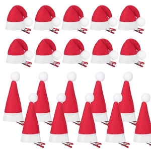 image:imageBeaupretty 20 Pieces Christmas Hair Clips Santa Hat Hair Clips Cute Mini Red Santa Hat Hair Grips Barrettes for Girls20 pcs