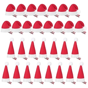 image:imageBeaupretty 20 Pieces Christmas Hair Clips Santa Hat Hair Clips Cute Mini Red Santa Hat Hair Grips Barrettes for Girls30 pcs