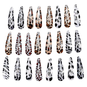 image:imageBeaupretty 24pcs Snap Hair Clips Leopard Animal Print No Slip Metal Geometric Snap Barrettes BB Hairpins Side Clip Hair Accessories for Women Girls Hair Styling