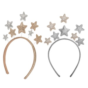image:imageBeaupretty 2PCS Glitter Star Headband Stars Hair Bands Head Bopper Elastic Hair Hoop for Women Girls Party Hair Decor Accessories