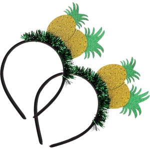 image:imageBeaupretty 2PCS Pineapple Headband Glitter Funny Fruit Headpiece Tropical Hawaiian Headwear Cosplay Accessories for Women Girls Party