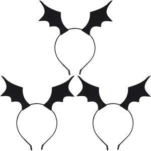 image:imageBeaupretty 3 Pieces Bat Wings Headband Halloween Devil Hair Hoop Black Wings Headpiece for Halloween Party Cosplay Costume