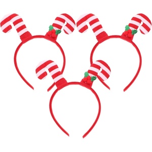 image:imageBeaupretty 3PCS Christmas Candy Cane Headbands Holiday Headpiece Hair Christmas Accessories for Women Girls